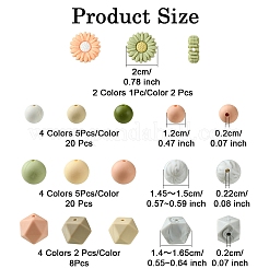 48Pcs 14 Styles Food Grade Eco-Friendly Silicone Focal Beads&nbsp;DIY-YW0008-83A