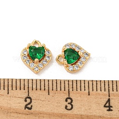 Brass Micro Pave Cubic Zirconia Charms&nbsp;KK-Z057-01G-01