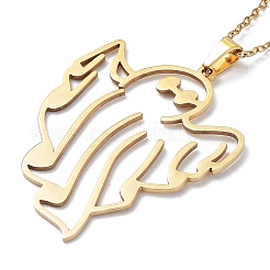 201 Stainless Steel Hollow Ghost Pendant Necklace with Cable Chains&nbsp;NJEW-Q317-08G