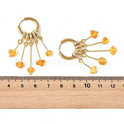 Natural Amber Hoop Earrings&nbsp;EJEW-JE07426