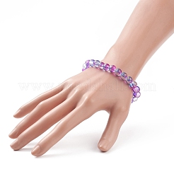7Pcs 7 Color Bling Glass Round Beaded Stretch Bracelets Set for Women&nbsp;BJEW-JB08993