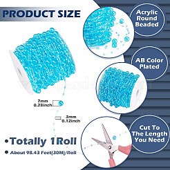 Acrylic Round Beaded Link Chains&nbsp;DIY-MB0007-001D