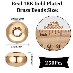250Pcs Brass Beads&nbsp;KK-CN0002-54