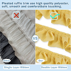 4 Yards Polyester Wrinkle Lace Ribbon&nbsp;OCOR-TA0004-18D