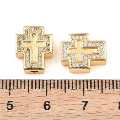 Brass Micro Pave Clear Cubic Zirconia Beads&nbsp;CU-CBA1F4D-01G