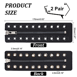 PU Leather Lace-in Boot Zipper Inserts&nbsp;LS-DIY-WH0474-002