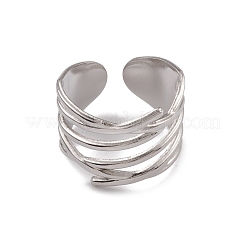 Non-Tarnish 304 Stainless Steel Hollow Out Open Cuff Rings for Women&nbsp;RJEW-G285-20P