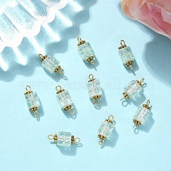10Pcs Transparent Crackled Glass Cube Connector Charms&nbsp;PALLOY-JF03945