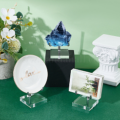 16Pcs Iron Crystal Rock Display Easels with Square Clear Acrylic Base&nbsp;ODIS-TW0001-03