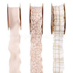 3 Rolls 3 Styles Wrinkle Polyester Ribbon&nbsp;OCOR-TA0002-99C