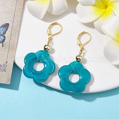 Acrylic Flower Dangle Leverback Earrings&nbsp;EJEW-JE05625-02