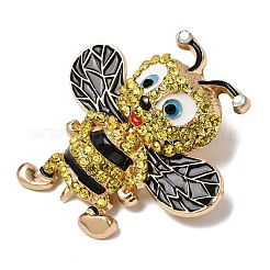 Bees Rhinestone Enamel Pins&nbsp;JEWB-L026-04G-01