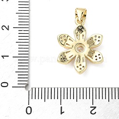 Brass Micro Pave Cubic Zirconia Pendants&nbsp;KK-D357-24G