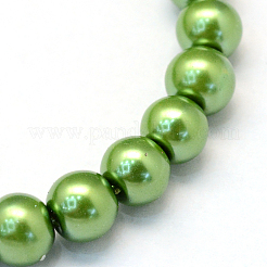 Baking Paint Pearlized Glass Pearl Round Bead Strands&nbsp;HY-Q003-6mm-13