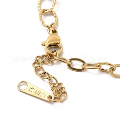 Ion Plating(IP) 304 Stainless Steel Oval Link Chain Bracelet for Women&nbsp;BJEW-G667-07G