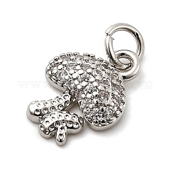 Brass Micro Pave Cubic Zirconia Charms&nbsp;KK-C134-30P