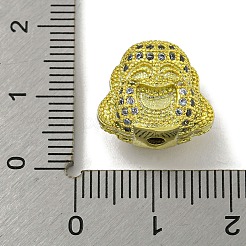 Brass Micro Pave Clear Cubic Zirconia Beads&nbsp;KK-G493-26G