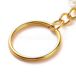 Flower Spray Paint ABS Plastic Imitation Pearl Pendant Keychain&nbsp;KEYC-JKC00370