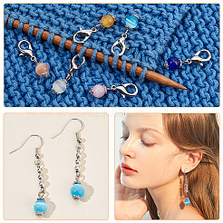 24Pcs 12 Colors Cat Eye Bead Pendant Stitch Marker&nbsp;HJEW-NB00010