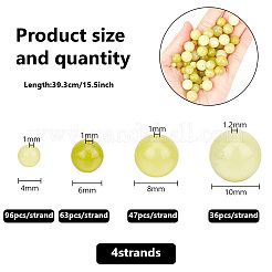 4 Strands 4 Styles Natural Lemon Jade Round Bead Strands&nbsp;G-GO0001-47