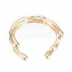 Brass Wave Open Cuff Ring for Women&nbsp;RJEW-T001-94G