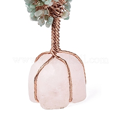 Natural Green Aventurine Chips and Rose Quartz Pedestal Display Decorations&nbsp;G-S282-01