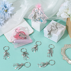 20Pcs Tibetan Style Alloy Keychains&nbsp;KEYC-SC0002-08