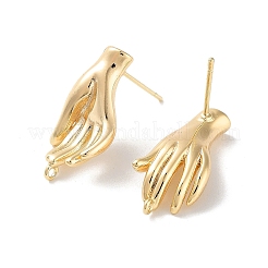 Brass Stud Earring Findings&nbsp;KK-E107-10G