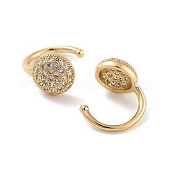 Brass Micro Pave Clear Cubic Zirconia Cuff Earring&nbsp;EJEW-C107-02G