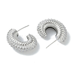 Spiral Rings Brass Stud Earrings for Women&nbsp;EJEW-H006-05P