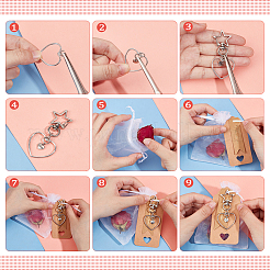 DIY Thank You Love Alloy Keychain Making Kit&nbsp;DIY-SC0024-68