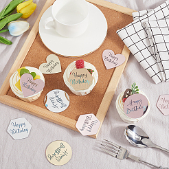 27Pcs 9 Styles Mirror Effect Acrylic Birthday Cupcake Insert Card Decoration&nbsp;AJEW-SP0001-68
