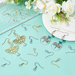 120Pcs 4 Colors 304 Stainless Steel Earring Hooks&nbsp;STAS-SC0010-41