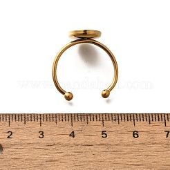 304 Stainless Steel Open Cuff Ring Components&nbsp;X-STAS-M057-01E-G