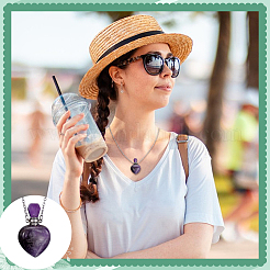 1Pc Natural Gemstone Heart Perfume Bottle Pendant Necklaces&nbsp;NJEW-PH0001-61C