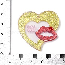 Valentine's Day Printed Opaque Acrylic Pendants&nbsp;FIND-D283-11H