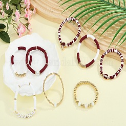 1 Set Handmade Polymer Clay Heishi Beads Stretch Bracelets Set&nbsp;BJEW-SZ0002-67B-02