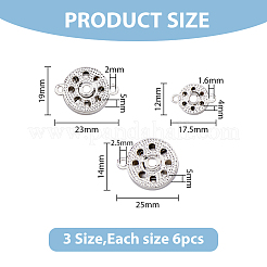 18Pcs 3 Style Alloy Snap Button&nbsp;FIND-FH0006-36