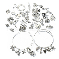 DIY Extendable Bangle with Charm Making Kit&nbsp;DIY-YW0008-28