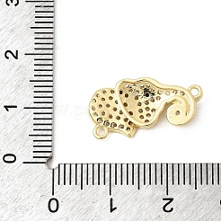 Brass Micro Pave Clear and Black Cubic Zirconia Elephant Connector Charms&nbsp;KK-A296-44A-G