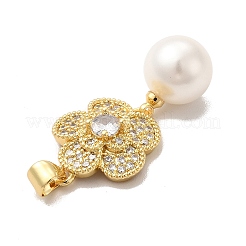 Rack Plating Brass Micro Pave Cubic Zirconia Pendant&nbsp;ZIRC-C002-03G