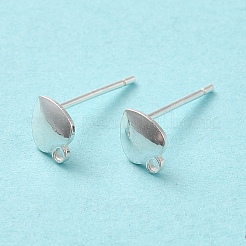 Teardrop 925 Sterling Silver Stud Earring Finddings&nbsp;STER-K174-12S