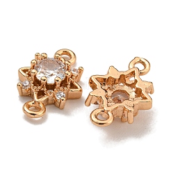 Brass Cubic Zirconia Star Connector Charms&nbsp;KK-U037-32G
