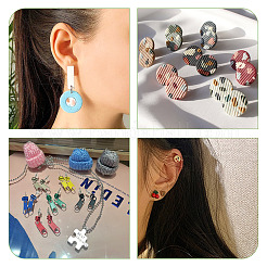 80Pcs 8 Style 304 Stainless Steel Stud Earring Findings&nbsp;STAS-PJ0001-40