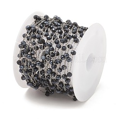 Glass Round Beaded Chains&nbsp;CHS-B003-04E