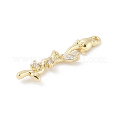 Brass Micro Pave Cubic Zirconia Pendants&nbsp;KK-M326-13C-G