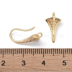 Brass Micro Pave Cubic Zirconia Earring Hooks&nbsp;KK-U008-16G