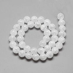 Natural Crackle Quartz Crystal Beads Strands&nbsp;G-R439-26-8mm