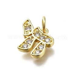 Brass Micro Pave Cubic Zirconia Pendants&nbsp;KK-K400-36G