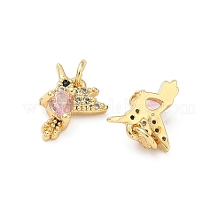 Brass Micro Pave Cubic Zirconia Pendants&nbsp;KK-A291-08G